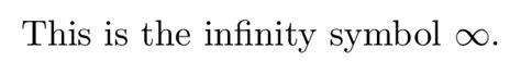 Infinity symbol latex - The command for displaying an integral sign is \int and the general syntax for typesetting integrals with limits in LaTeX is \int_{min}^{max} which types an integral with a lower limit min and upper limit max. \documentclass{article} \begin{document} The integral of a real-valued function $ f(x) $ with respect to $ x $ on the closed interval, $ [a, b] $ is …